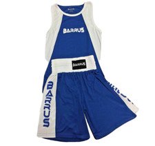 SET Boxe BLUE CANOTTA e PANTALONCINO Vest Boxing SAVATE PUGILATO Allenamento