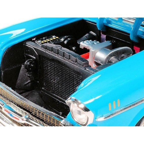 1957 Chevy Bel Air Convertible Car Barbie Blue Model By Auto World - Picture 4 of 4