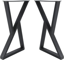 2 Pack 28" H x 17.7" W Z-Frame Metal Black Bench Legs Furniture Legs Table Legs
