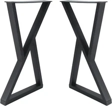 2 Pack 28" H x 17.7" W Z-Frame Metal Black Bench Legs Furniture Legs Table Legs