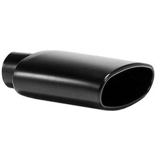 Jones Exhaust Rolled Oval Angle Cut Black Stainless Steel Exhaust Tip