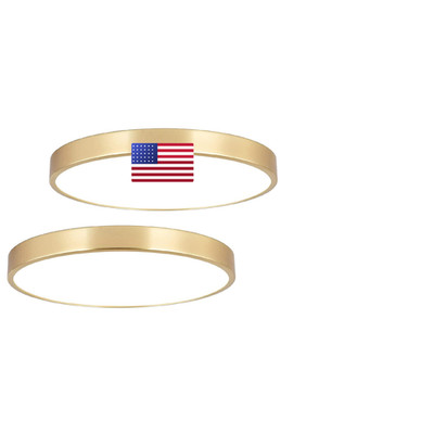 Sottae 2 Pack 12 Inch Brushed Gold Metal Flush Mount Led Ceiling