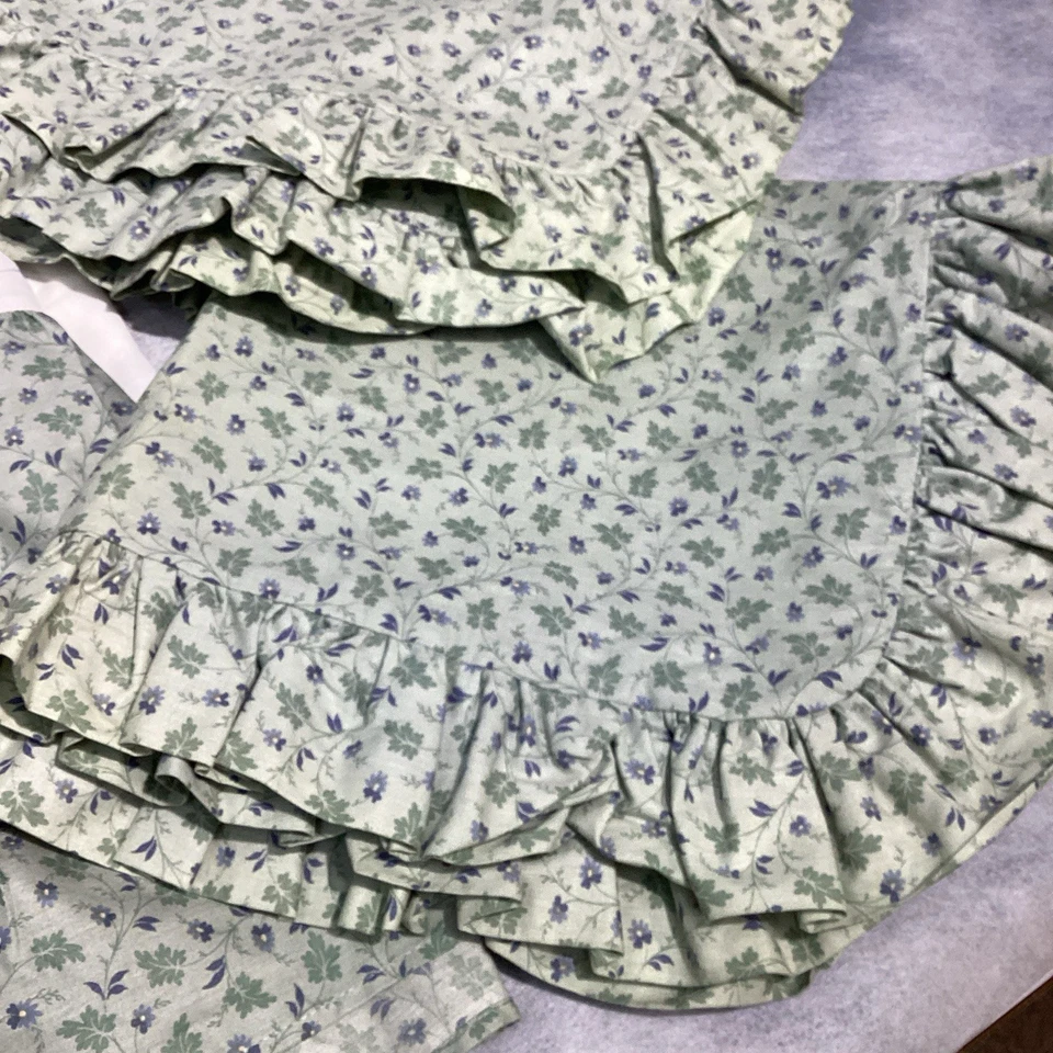 Laura Ashley Josephine Green Floral QUEEN Bed Skirt 13.5" Drop NEW & 2 Euro Sham - Image 3 of 4