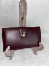 Vintage 70s Horseshoe Logo Wallet Burgundy Leather Cowhide Coin Bifold Checkbook