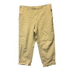 Chaps Ralph Lauren Mens Dress Pants Olive Tan Textured Tab Waist Trousers 33x25