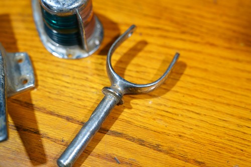 Vintage Perko Boat Navigation Bow Light chrome handles rope tie Parts Lot - Afbeelding 4 van 15