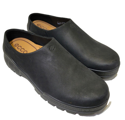 Ecco Track 25 Oiled Nubuck Leather Clog Fluidform Footbed Black Women's 9-9.5