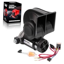 FARBIN Air Horn for Truck,Compact Train Horn,Electric Car Horn 12V 150db Black