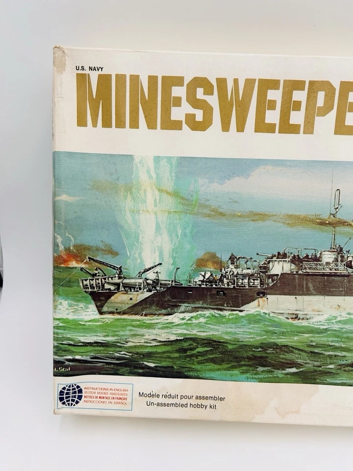 Lindberg Marina de los Estados Unidos Barco Buscaminas Modelo Kit No. CAJA ORG MOTORIZADA 765 VINTAGE Foto 2 de 4