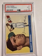 1955 TOPPS #1 DUSTY RHODES NY GIANTS GRADED PSA 5.5 EX+