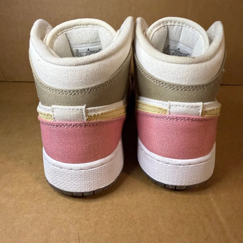 Nike Air Jordan 1 Mid SE GS Pastel Grind Verde Vivo DJ0338-100 Talla 5Y Foto 4 de 4