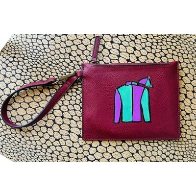Exceptional hand painted wristlet clutch 