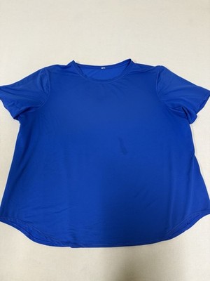 Lululemon High Neck Run and Train Tee Classic Fit Size 12 Wild Indigo 11342 177