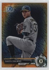 2017 Bowman Chrome Prospects Orange Shimmer Refractor 9/25 Dakota Chalmers 0kz8