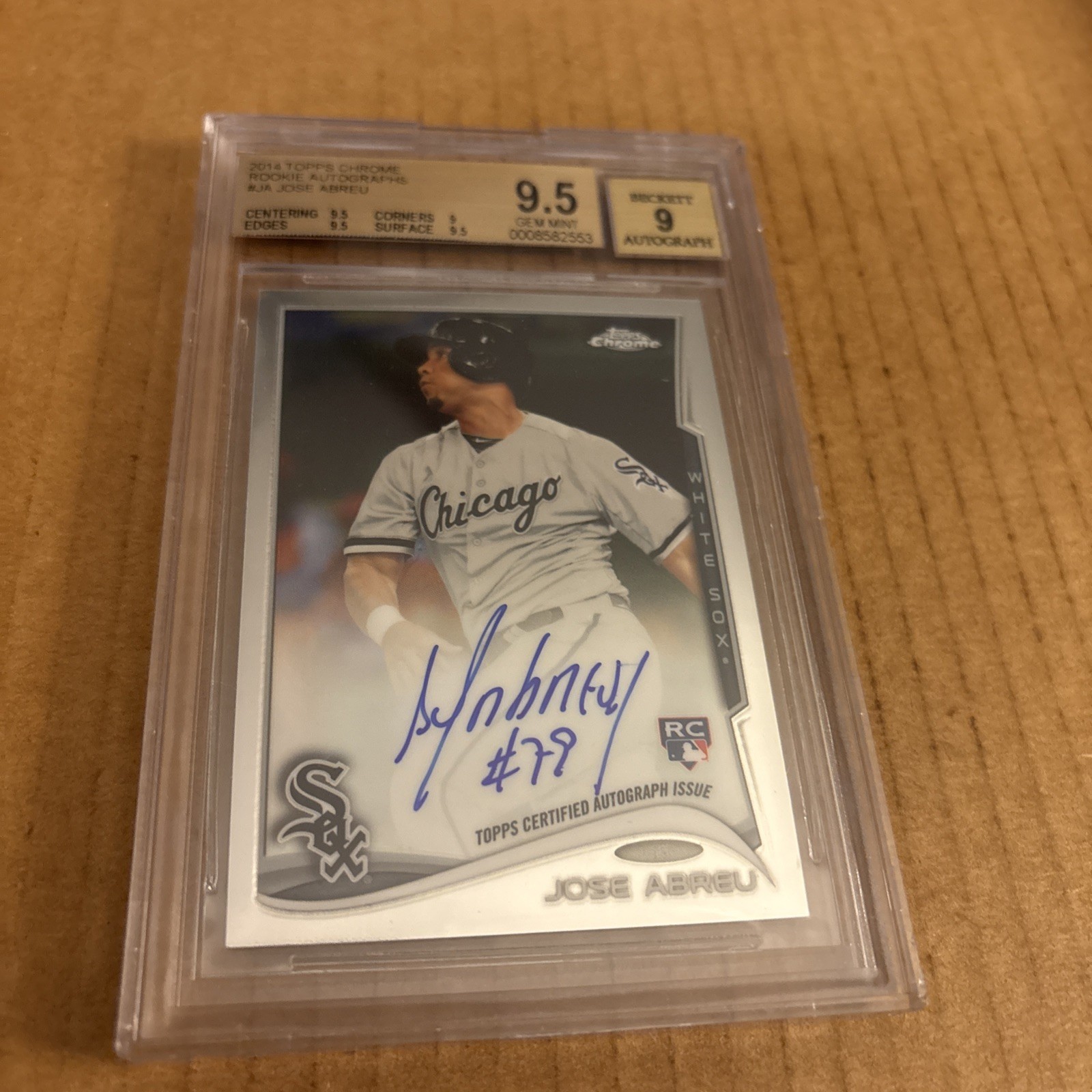2014 Topps Chrome AUTO BGS GEM 9.5 Jose Abreu RC #JA Chicago White Sox (f3)