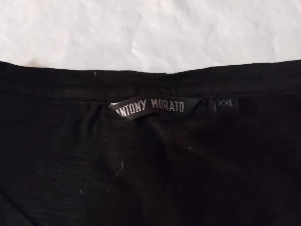 Camiseta Anthony Morato Lujo Calce Ajustado Para Hombre Talla XXL Cuello Redondo Negra Camiseta Foto 2 de 4