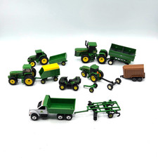 John Deere ERTL Collectible Vintage Farm Toy Tractors and Implements-Lot of 13