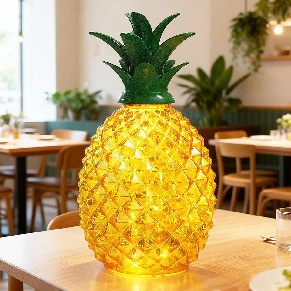 Lámpara Piña Vidrio Mercurio con Temporizador.Luces Decoración Piña,Pestaña Vidrio... Foto 3 de 4