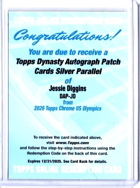 2026 Topps Chrome US Olympic Jessie Diggins Dynasty Patch Auto /5