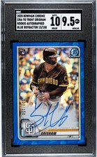 2020 Bowman Chrome #CRA-TG Trent Grisham Blue Refractor /150 SGC 9.5
