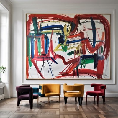Premium Luxury Abstract Expressionism 03 160x120cm Framed Oak/Acrylic Glass