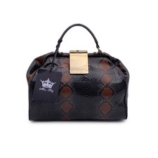 Mia Bag Borsa a mano in tela con stampa animalier Doctor Satchel Bag con trac...