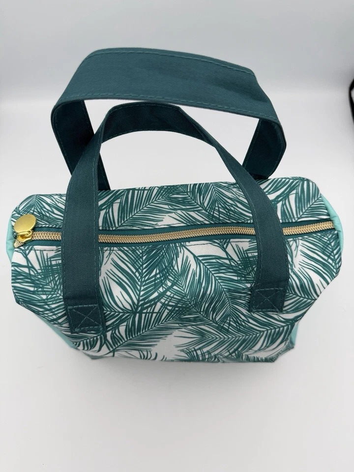 Bolsa de viaje Yves Rocher maquillaje cosmético artículos de tocador asas verde azulado tropical Foto 2 de 4