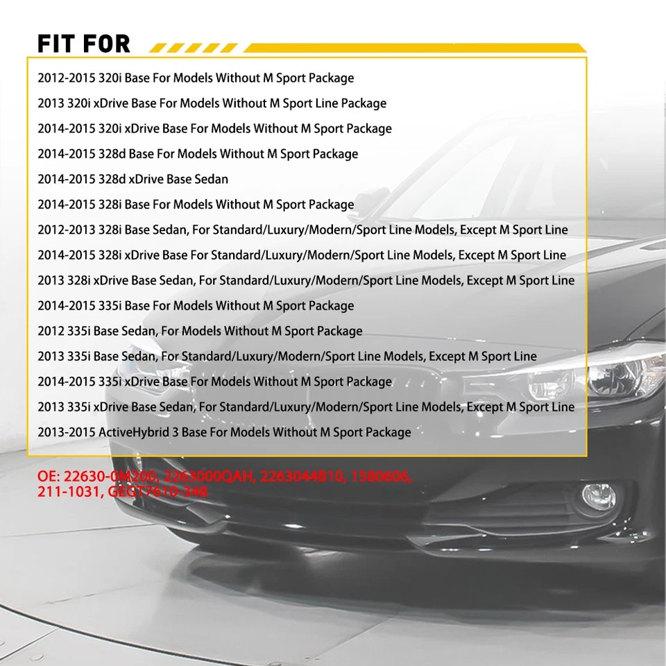 Бампер отражатель передний со стороны водителя и пассажира подходит для 2012-15 BMW 328i E - Изображение 2 из 4