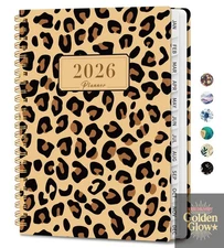 Leopard 2026 Planner,Weekly and Monthly Planner Calendar,Hardcover