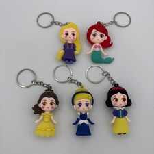 Disney Princesses Cartoon 3D Keychain Lot Of 5
