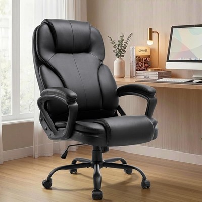 Big and Tall Office Chair Reclining High Back Leather Computer Chair