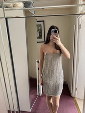 Zara silver beaded embellished short dress - Size L