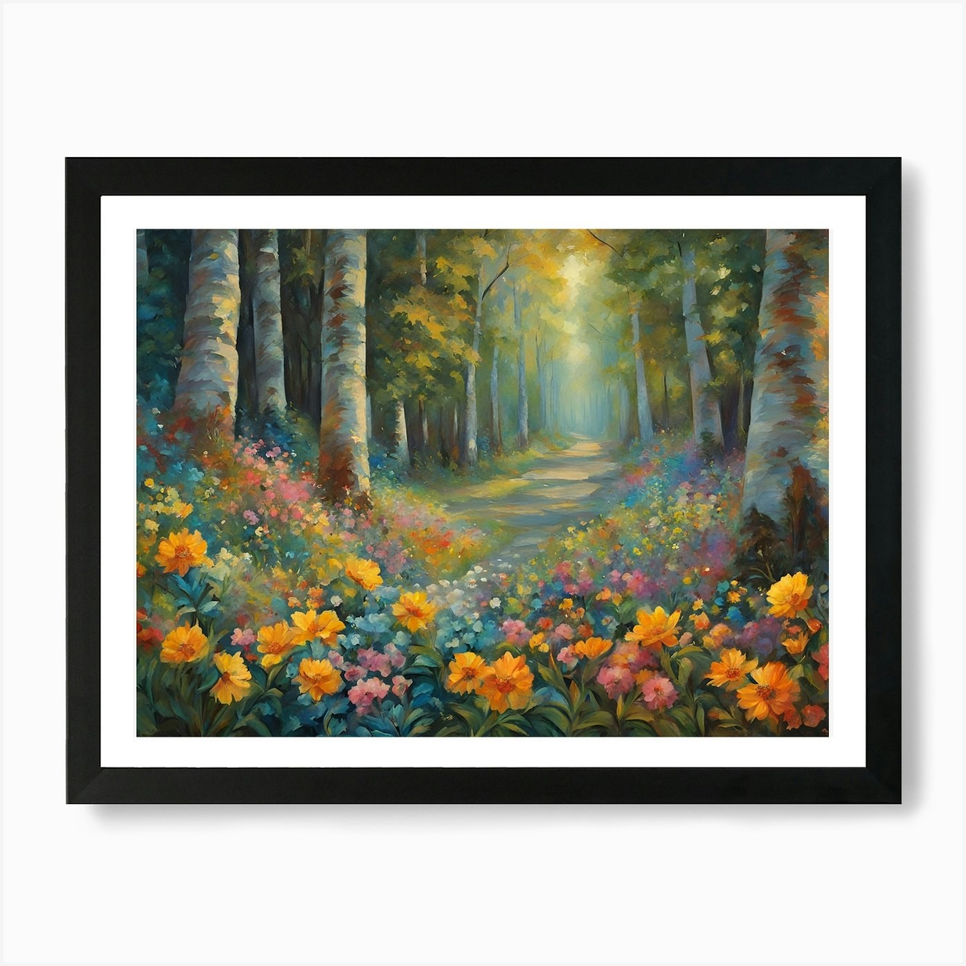 Forest Path Art Print Framed Wall Art Poster Canvas Print Picture