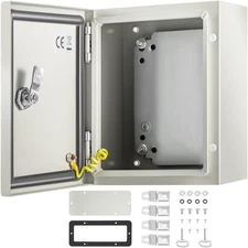 10x8x6in Compact Steel Box IP66 Easy Access Hinged Door Design