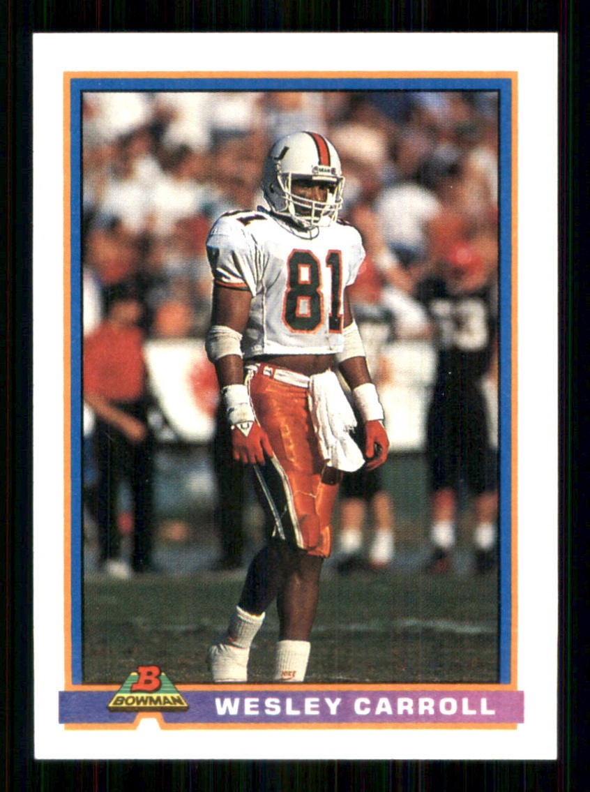 1991 Bowman #355 Wesley Carroll RC New Orleans Saints 59218