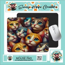 Mouse Pad Cats in a Crowd Kittens Galore Anti Slip Back Easy Clean Sublimated