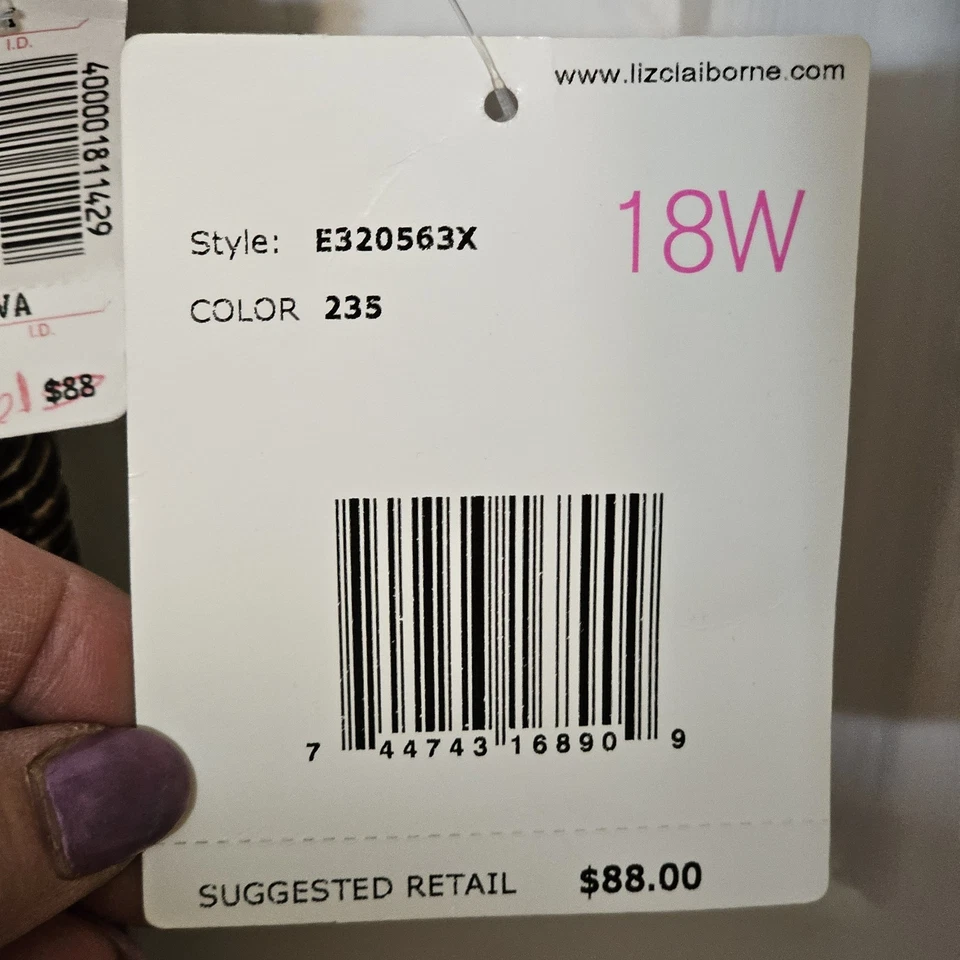 Top de Natación Tankini Elisabeth Liz Claiborne Vintage Negro Marrón Marfil Talla 18W NUEVO Foto 4 de 4