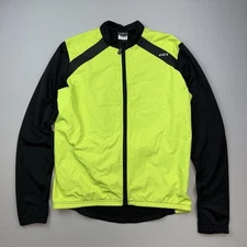 Louis Garneau Cycling Jacket Mens Medium Full Zip Hi Vis Long Sleeve