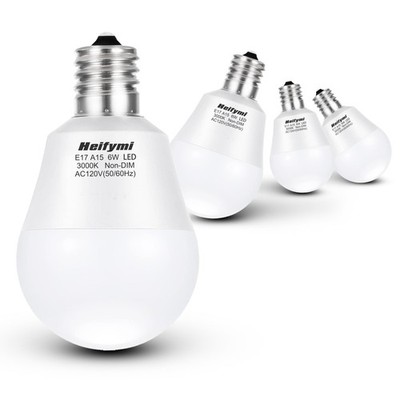 4 Pack E17 A15 G45 Globe Small Bulb 3000K Warm White AC120V 6W E17 Intermedia...