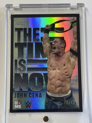 Topps Chrome 2025 WWE JOHN CENA The Time Is Now BLACK REFRACTOR #10 of ONLY /10