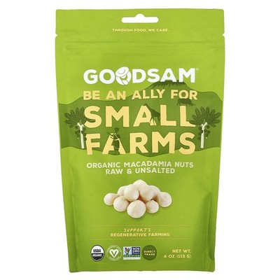 Organic Macadamia Nuts, Raw & Unsalted, 4 oz (113 g)