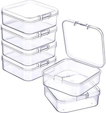 6 Pieces Mini Plastic Clear Beads Storage Containers Box for Collecting Small It
