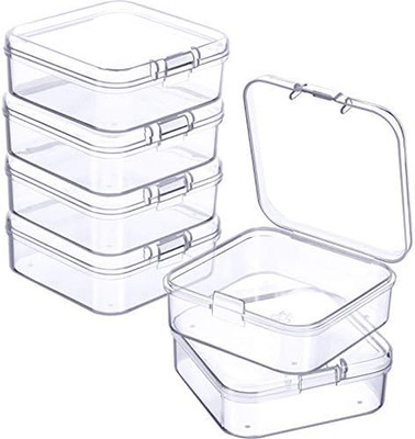 6 Pieces Mini Plastic Clear Beads Storage Containers Box for Collecting Small It