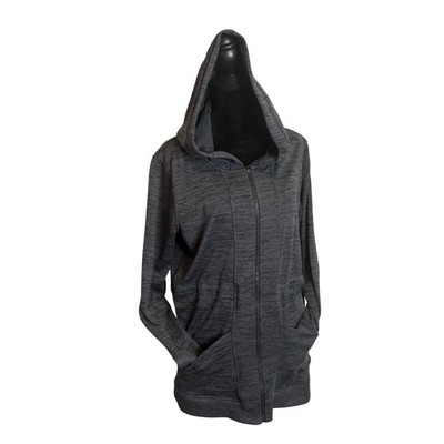 Athleta CYA Jacket Blissful Longline Hoodie Thumbholes Size S Gray Minimalist