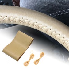 For Mercedes Benz Beige 38cm 15inch Steering Wheel Cover Genuine Leather New For Mercedes Benz Beige 38cm 15inch Steering Wheel Cover Genuine Leather New