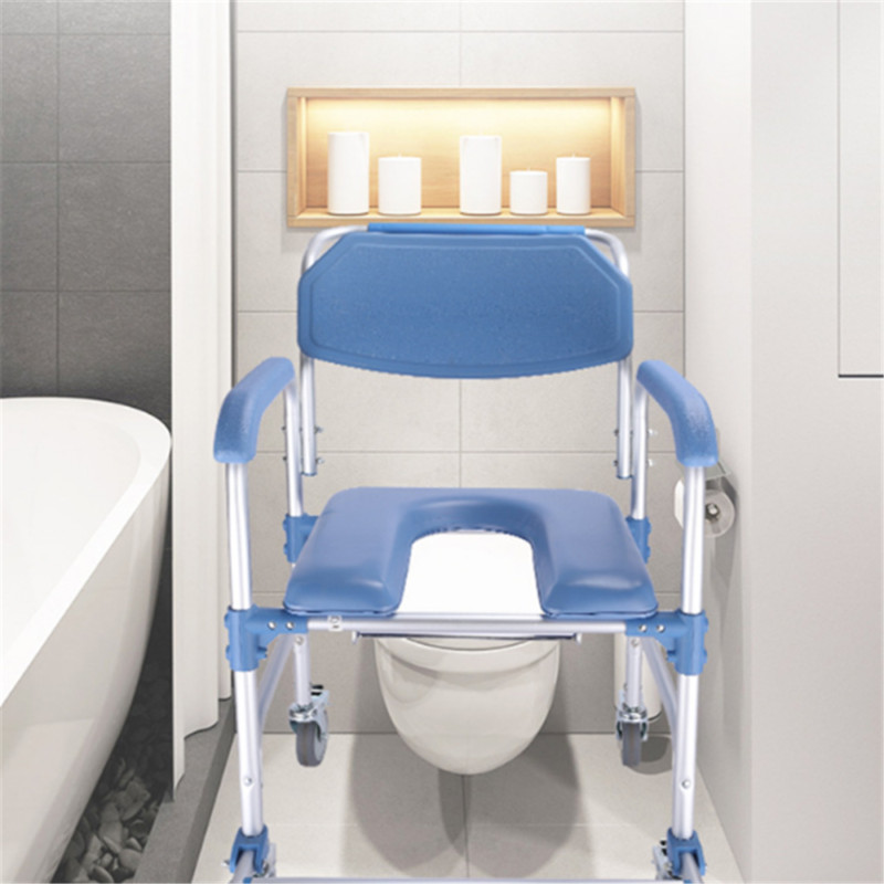 Duschstuhl Alu Toilettenrollstuhl Nachtstuhl Rollstuhl Toilettenstuhl Sitz DE