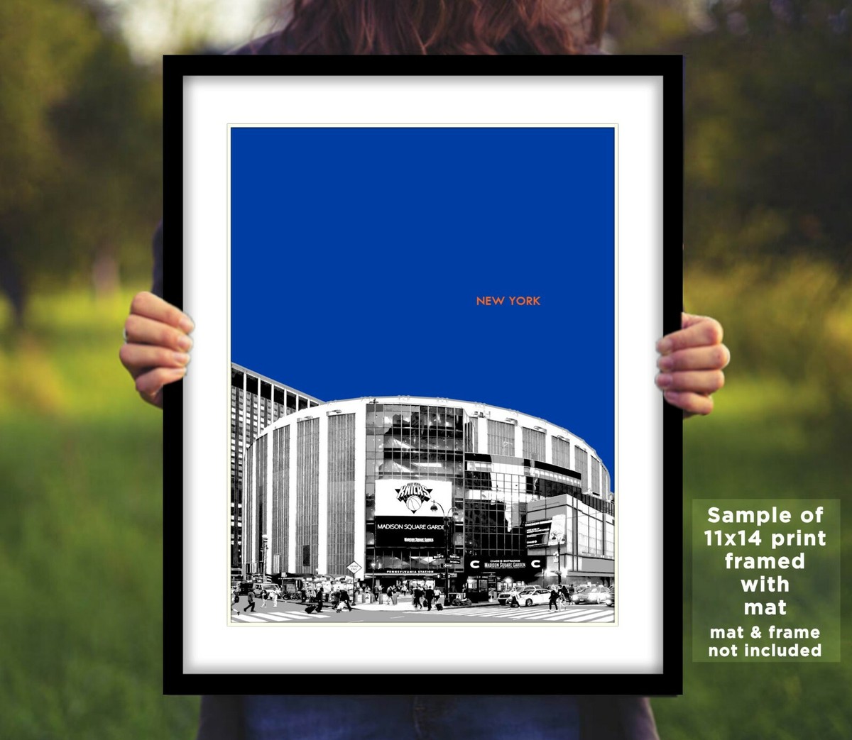 NEW YORK KNICKS Photo Picture MADISON SQUARE GARDEN Skyline 8x10 11x14 or  16x20