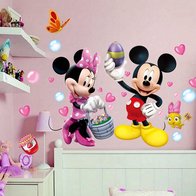 Huge Mickey Minnie Mouse Pvc Mural Wall Sticker Decal Kids Nursery Bedroom Decor