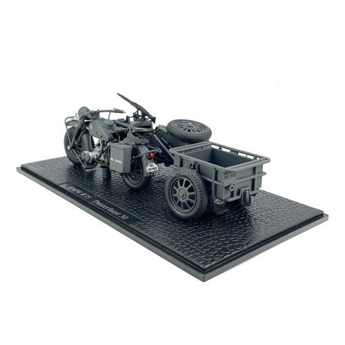 1:24 WWⅡ BMW R 75 Panzerfaust 30 1939-1945 Motorcycle Model Collection Black - Picture 8 of 9