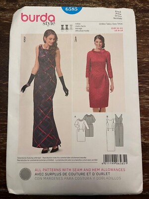 Burda 6585 UNCUT Sewing Pattern, Misses' Dress, Size 8-18